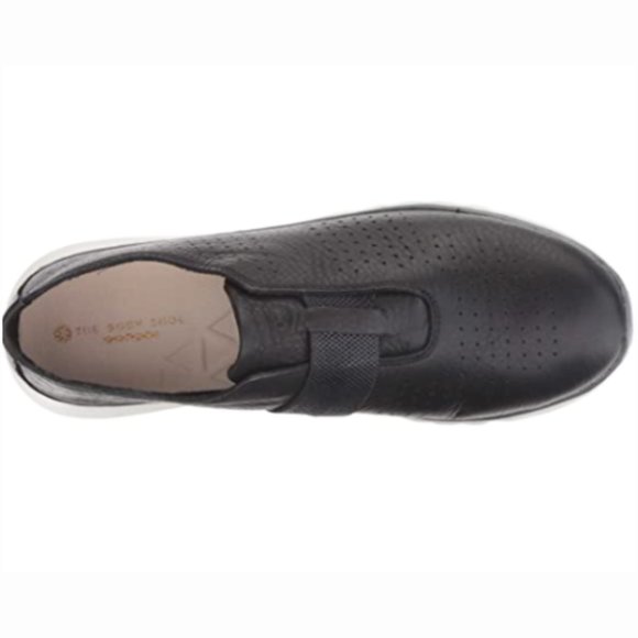 NEW Hush Puppies Women Tricia Perf Black Leather Slip On Comfortable Laceless - Picture 5 of 6